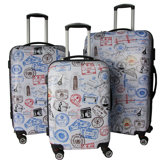 PC film Printing Customized picture ABS+PC Trolley suitcase set